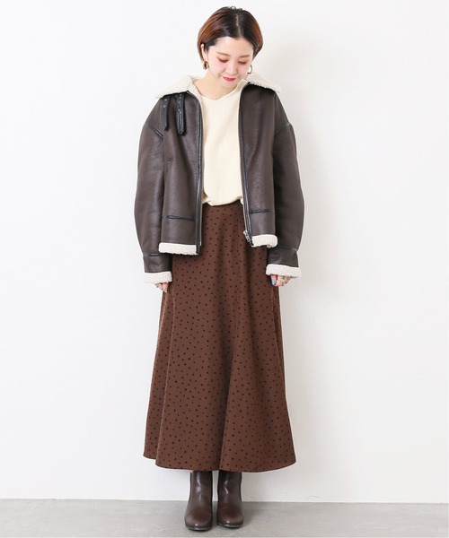 B.C STOCK（ベーセーストック）の「エコムートンB3ブルゾン（ムートンコート・レディース・ブラック/ブラウン・FREE）」の8枚目の写真