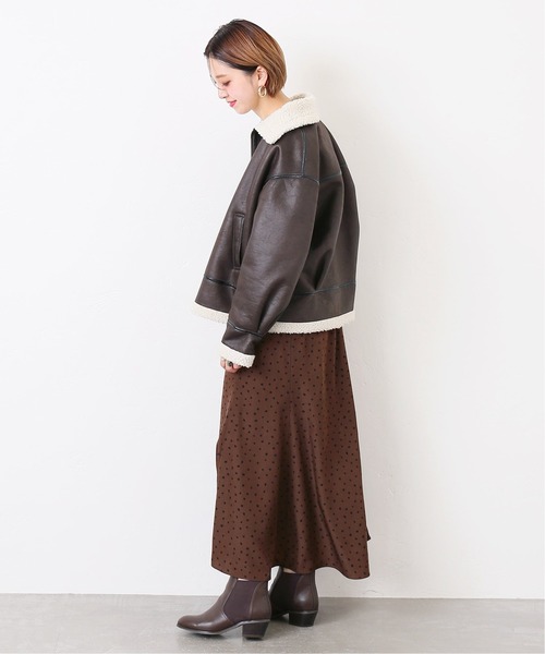 B.C STOCK（ベーセーストック）の「エコムートンB3ブルゾン（ムートンコート・レディース・ブラック/ブラウン・FREE）」の10枚目の写真