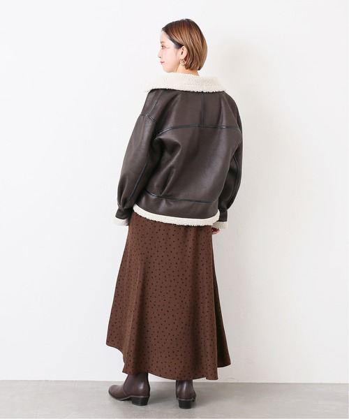 B.C STOCK（ベーセーストック）の「エコムートンB3ブルゾン（ムートンコート・レディース・ブラック/ブラウン・FREE）」の11枚目の写真