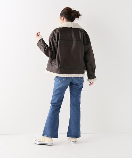 B.C STOCK（ベーセーストック）の「エコムートンB3ブルゾン（ムートンコート・レディース・ブラック/ブラウン・FREE）」の13枚目の写真