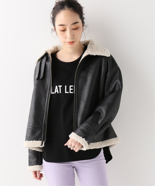 B.C STOCK（ベーセーストック）の「エコムートンB3ブルゾン（ムートンコート・レディース・ブラック/ブラウン・FREE）」の14枚目の写真