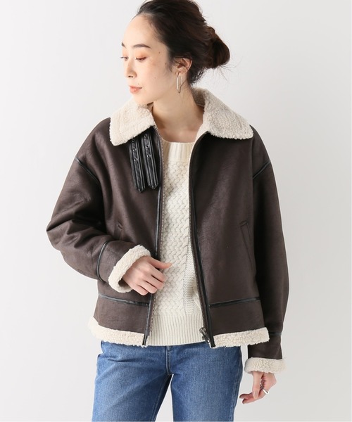 B.C STOCK（ベーセーストック）の「エコムートンB3ブルゾン（ムートンコート・レディース・ブラック/ブラウン・FREE）」の15枚目の写真