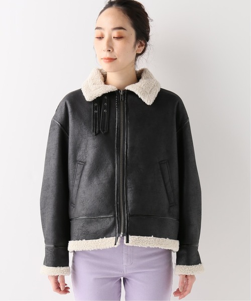 B.C STOCK（ベーセーストック）の「エコムートンB3ブルゾン（ムートンコート・レディース・ブラック/ブラウン・FREE）」の16枚目の写真