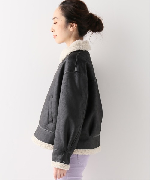 B.C STOCK（ベーセーストック）の「エコムートンB3ブルゾン（ムートンコート・レディース・ブラック/ブラウン・FREE）」の17枚目の写真