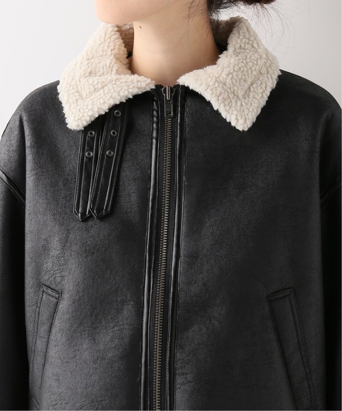 B.C STOCK（ベーセーストック）の「エコムートンB3ブルゾン（ムートンコート・レディース・ブラック/ブラウン・FREE）」の19枚目の写真
