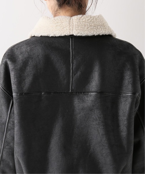 B.C STOCK（ベーセーストック）の「エコムートンB3ブルゾン（ムートンコート・レディース・ブラック/ブラウン・FREE）」の20枚目の写真