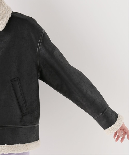 B.C STOCK（ベーセーストック）の「エコムートンB3ブルゾン（ムートンコート・レディース・ブラック/ブラウン・FREE）」の21枚目の写真