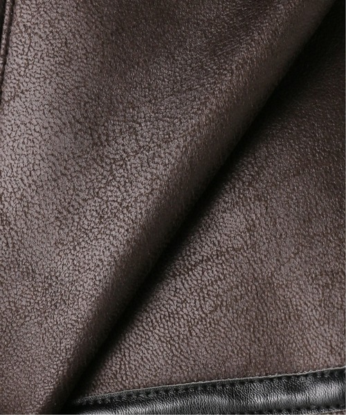 B.C STOCK（ベーセーストック）の「エコムートンB3ブルゾン（ムートンコート・レディース・ブラック/ブラウン・FREE）」の3枚目の写真