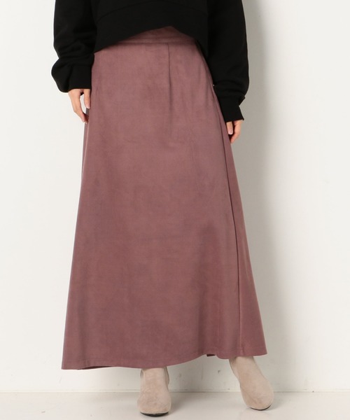 archives（アルシーヴ）の「フェイクスエードフレアスカート（スカート・レディース・パープル/グリーン/グレー系その他・MEDIUM）」の3枚目の写真