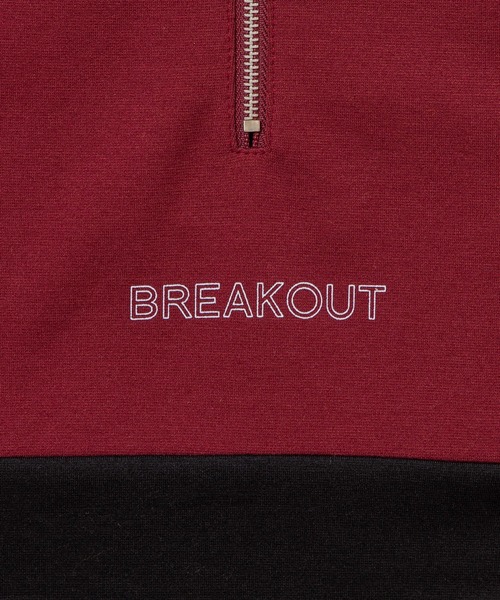 WEGO（ウィゴー）の「WEGO/ハーフジップバイカラービッグシルエットドルマンプルオーバー（スウェット・メンズ・ワイン/ブラック/ベージュ・MEDIUM/LARGE）」の22枚目の写真