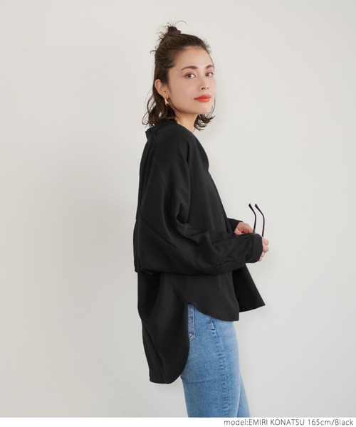 coca(coca)(コカ)の「ドルマンスタンドカラーシャツ(シャツ/ブラウス・レディース・ホワイト/ブラック・ONE SIZE)」の14枚目の写真