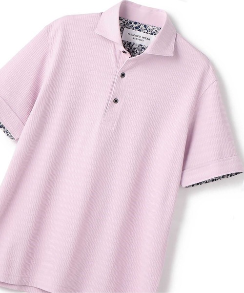 MEN'S BIGI(メンズビギ)の「リンクス柄アイスコットンポロシャツ(ポロシャツ・メンズ・ホワイト/ネイビー/ピンク・01/02/03/04)」の3枚目の写真