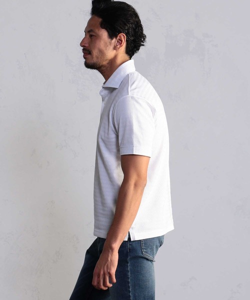 MEN'S BIGI(メンズビギ)の「リンクス柄アイスコットンポロシャツ(ポロシャツ・メンズ・ホワイト/ネイビー/ピンク・01/02/03/04)」の13枚目の写真