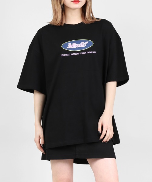 DING(ディング)の「DING/MwfcビッグシルエットTシャツ(Tシャツ/カットソー・レディース・ホワイト/ブラック・FREE)」の1枚目の写真