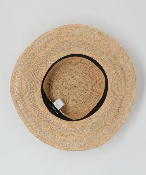 green label relaxing（グリーンレーベルリラクシング）の「CFC ラフィアカンカン ガラアミハット（ハット・レディース・ベージュ・FREE）」の7枚目の写真