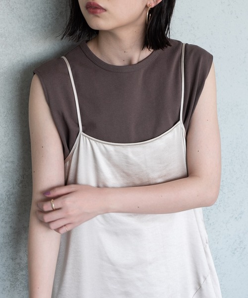 Aunt Marie's（アントマリーズ）の「AUNT MARIE'S 裾ラウンドスリットノースリーブTシャツ（Tシャツ/カットソー・レディース・ホワイト/ブラック/オリーブ/マスタード・FREE）」の11枚目の写真