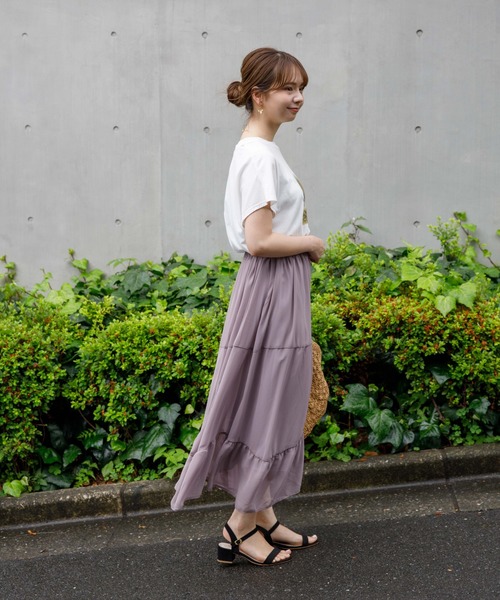 flower(フラワー)の「スウィングティアードスカート(スカート・レディース・ベージュ/ブラウン・FREE)」の17枚目の写真