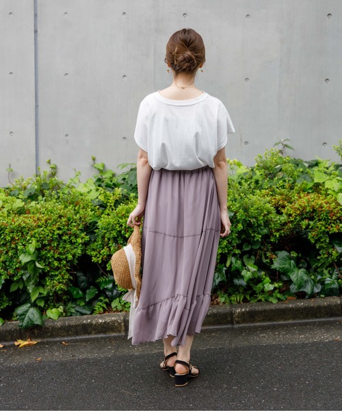 flower(フラワー)の「スウィングティアードスカート(スカート・レディース・ベージュ/ブラウン・FREE)」の18枚目の写真