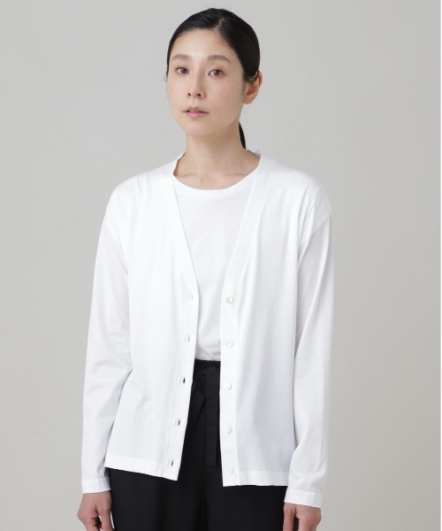 SUNSPEL(サンスペル)の「SUNSPEL / WOMEN’S Q82 PLAIN LONG SLEEVE CARDI(カーディガン/ボレロ・レディース・ブラック/ホワイト/ネイビー・1/2)」の2枚目の写真