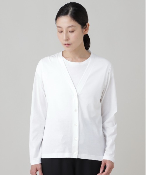 SUNSPEL(サンスペル)の「SUNSPEL / WOMEN’S Q82 PLAIN LONG SLEEVE CARDI(カーディガン/ボレロ・レディース・ブラック/ホワイト/ネイビー・1/2)」の5枚目の写真
