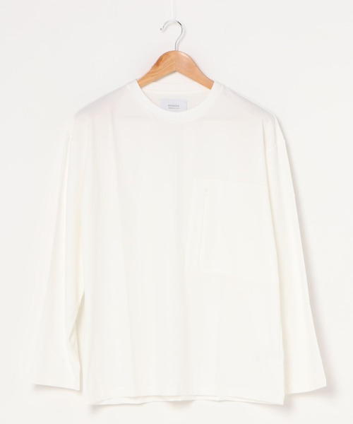 STUDIOUS（ステュディオス）の「【STUDIOUS】ZIPポケットロングスリーブTシャツ（Tシャツ/カットソー・メンズ・カーキ/ホワイト/ブラック/グレー・3/1/2）」の2枚目の写真