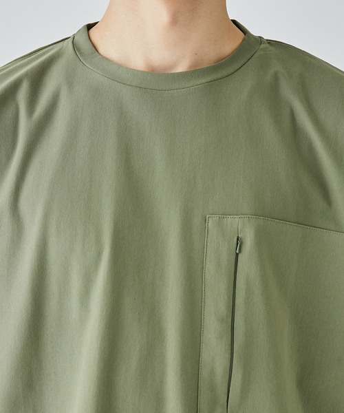 STUDIOUS（ステュディオス）の「【STUDIOUS】ZIPポケットロングスリーブTシャツ（Tシャツ/カットソー・メンズ・カーキ/ホワイト/ブラック/グレー・3/1/2）」の6枚目の写真