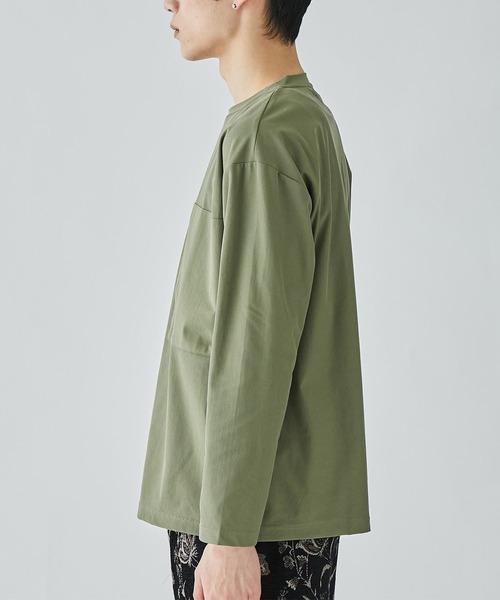 STUDIOUS（ステュディオス）の「【STUDIOUS】ZIPポケットロングスリーブTシャツ（Tシャツ/カットソー・メンズ・カーキ/ホワイト/ブラック/グレー・3/1/2）」の13枚目の写真