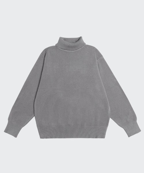 Ressaca（レサーカ）の「オーバーサイズ タートルネックボリュームニットセーター（ニット/セーター・メンズ・ブラック/グレー/ダークオリーブ/ターコイズブルー/ライム/オレンジ/ライトグリーン/クリーム/ダークパープル/グレイッシュブルー/チャコール/パープル/ブラウン/グリーン/ロイヤルブルー・M/XL/L/S）」の4枚目の写真