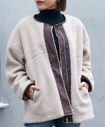 BARAK | ボアパイピングショートコート(ムートンコート)