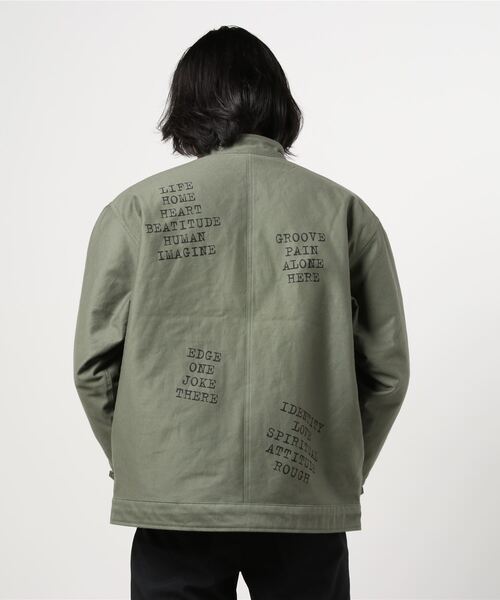 MILITARY JACKET / ランダム ロゴグラフィック 裏キルティング