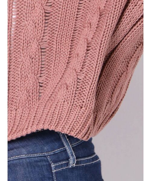 GYDA（ジェイダ）の「メッシュブリーチショートニット TOPS（ニット/セーター・レディース・ベージュ/ネイビー/ボルドー・FREE）」の22枚目の写真