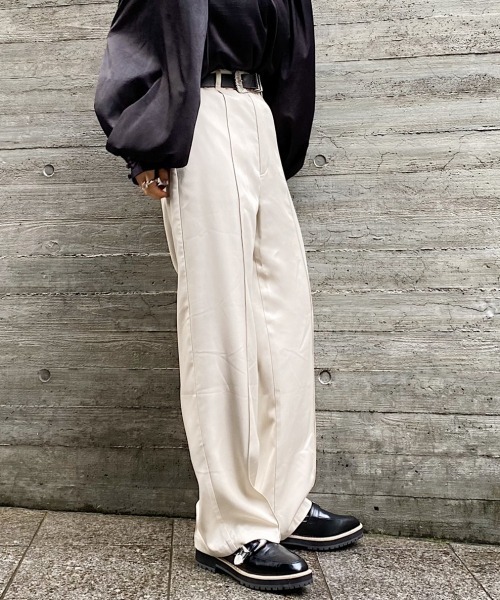 PAGEBOY（ページボーイ）の「テンセルスマートトレンチパンツ(セットアップ/スリーピース)（その他パンツ・レディース・ホワイト系その他/ブラック/ベージュ系その他・SMALL/MEDIUM）」の4枚目の写真