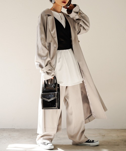 PAGEBOY（ページボーイ）の「テンセルスマートトレンチパンツ(セットアップ/スリーピース)（その他パンツ・レディース・ホワイト系その他/ブラック/ベージュ系その他・SMALL/MEDIUM）」の12枚目の写真