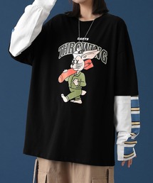 【HOOK】重ね着風長袖tシャツ