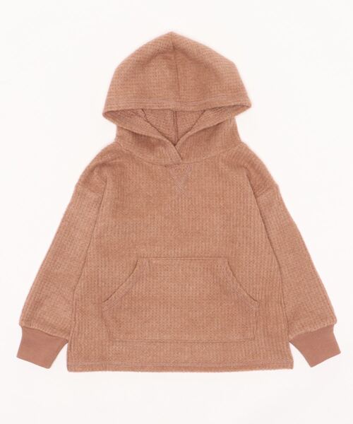 ＆yam（アンドヤム）の「ふわふわワッフルパーカー（パーカー・キッズ・ホワイト/ブラック/ベージュ/パープル/ベージュ系その他/ブラウン・100/110/120/130/140/150/160）」の4枚目の写真