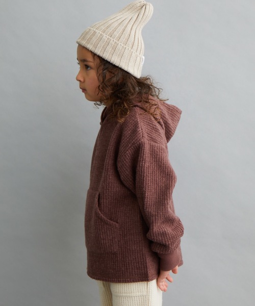 ＆yam（アンドヤム）の「ふわふわワッフルパーカー（パーカー・キッズ・ホワイト/ブラック/ベージュ/パープル/ベージュ系その他/ブラウン・100/110/120/130/140/150/160）」の15枚目の写真