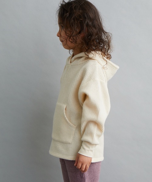 ＆yam（アンドヤム）の「ふわふわワッフルパーカー（パーカー・キッズ・ホワイト/ブラック/ベージュ/パープル/ベージュ系その他/ブラウン・100/110/120/130/140/150/160）」の12枚目の写真