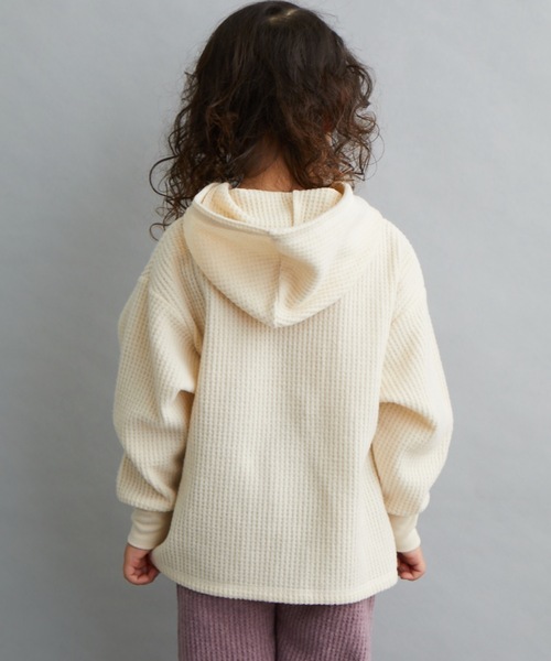 ＆yam（アンドヤム）の「ふわふわワッフルパーカー（パーカー・キッズ・ホワイト/ブラック/ベージュ/パープル/ベージュ系その他/ブラウン・100/110/120/130/140/150/160）」の14枚目の写真
