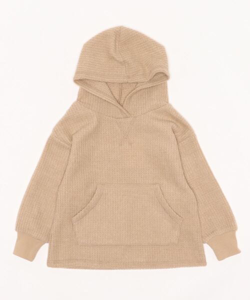 ＆yam（アンドヤム）の「ふわふわワッフルパーカー（パーカー・キッズ・ホワイト/ブラック/ベージュ/パープル/ベージュ系その他/ブラウン・100/110/120/130/140/150/160）」の9枚目の写真