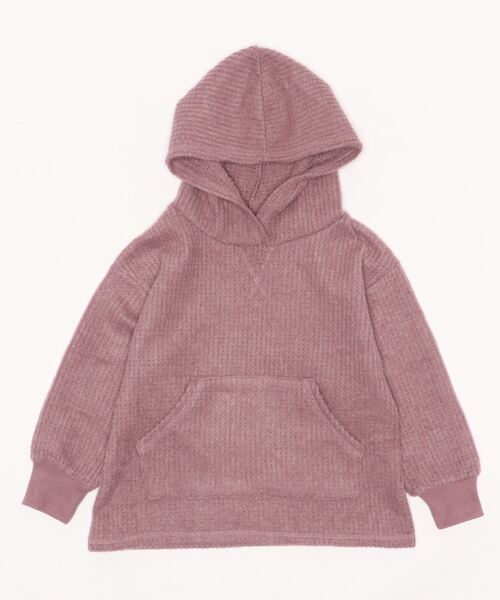 ＆yam（アンドヤム）の「ふわふわワッフルパーカー（パーカー・キッズ・ホワイト/ブラック/ベージュ/パープル/ベージュ系その他/ブラウン・100/110/120/130/140/150/160）」の16枚目の写真