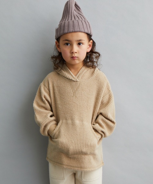 ＆yam（アンドヤム）の「ふわふわワッフルパーカー（パーカー・キッズ・ホワイト/ブラック/ベージュ/パープル/ベージュ系その他/ブラウン・100/110/120/130/140/150/160）」の18枚目の写真