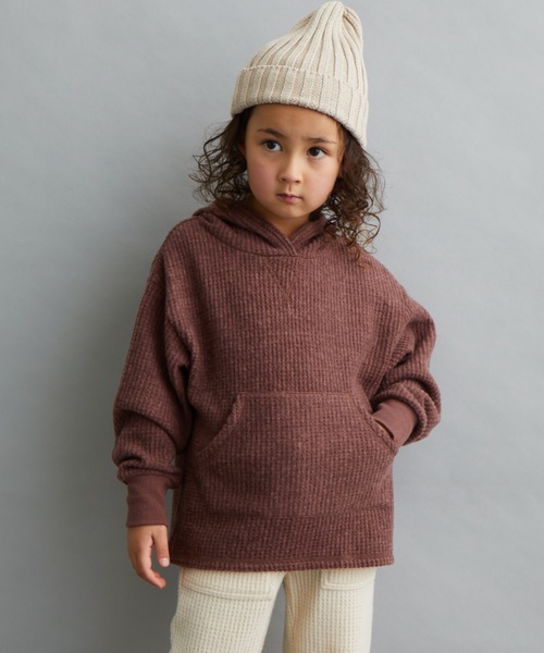 ＆yam（アンドヤム）の「ふわふわワッフルパーカー（パーカー・キッズ・ホワイト/ブラック/ベージュ/パープル/ベージュ系その他/ブラウン・100/110/120/130/140/150/160）」の17枚目の写真