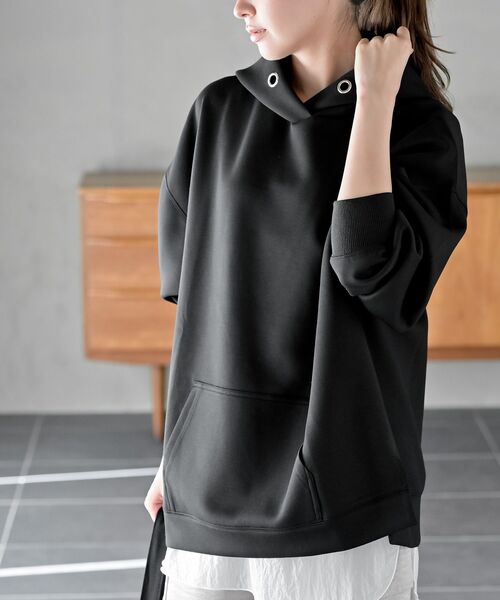 rps（アールピーエス）の「ダンボールプルパーカー（パーカー・レディース・チャコールグレー/ラベンダー/ライトカーキ/グレイッシュベージュ/グレイッシュブルー/ブラウン/カーキ/アイボリー/ブラック・M/フリー）」の3枚目の写真