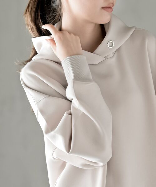 rps（アールピーエス）の「ダンボールプルパーカー（パーカー・レディース・チャコールグレー/ラベンダー/ライトカーキ/グレイッシュベージュ/グレイッシュブルー/ブラウン/カーキ/アイボリー/ブラック・M/フリー）」の14枚目の写真