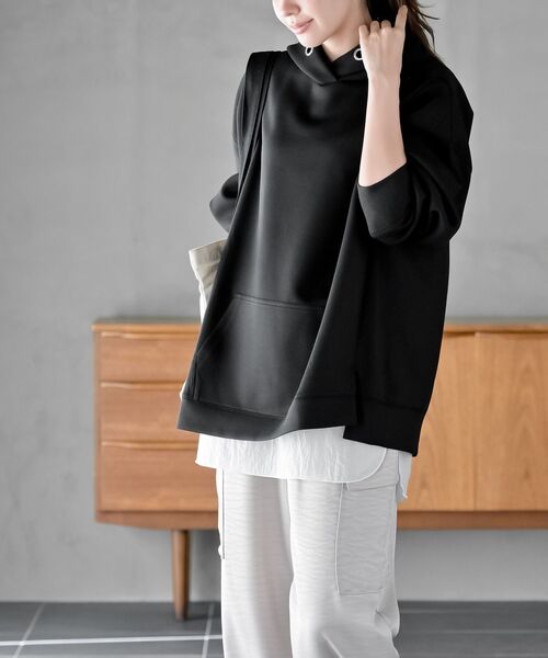 rps（アールピーエス）の「ダンボールプルパーカー（パーカー・レディース・チャコールグレー/ラベンダー/ライトカーキ/グレイッシュベージュ/グレイッシュブルー/ブラウン/カーキ/アイボリー/ブラック・M/フリー）」の20枚目の写真