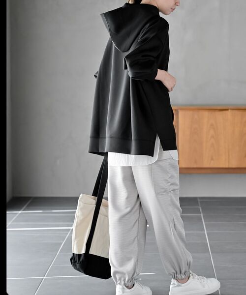 rps（アールピーエス）の「ダンボールプルパーカー（パーカー・レディース・チャコールグレー/ラベンダー/ライトカーキ/グレイッシュベージュ/グレイッシュブルー/ブラウン/カーキ/アイボリー/ブラック・M/フリー）」の22枚目の写真