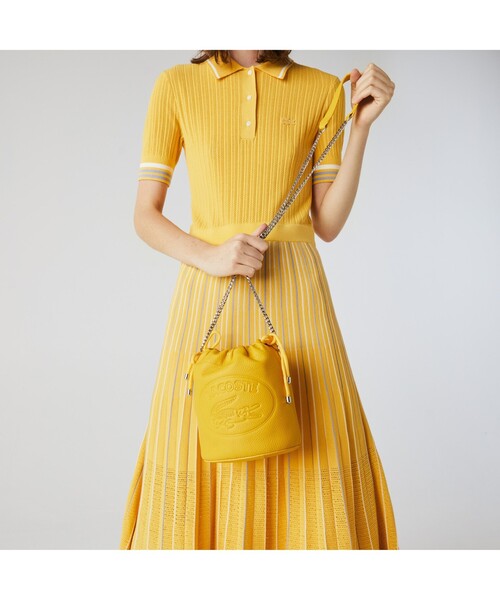 LACOSTE（ラコステ）の「クロコクルー ショルダーバケットバッグ（ショルダーバッグ・レディース・ブラック/イエロー/ピンクベージュ・FREE）」の6枚目の写真