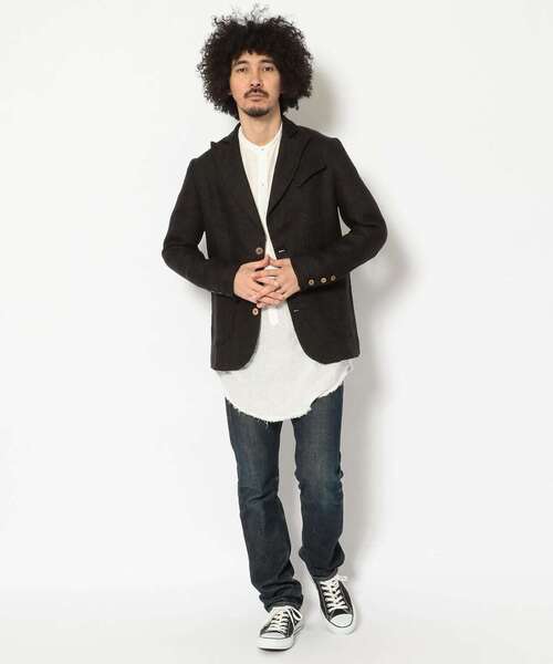 B'2nd（ビーセカンド）の「MARC POINT（マークポイント）リネンジャケット（テーラードジャケット・メンズ・ブラック・44）」の3枚目の写真