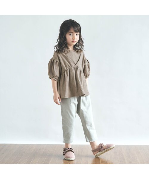 apres les cours（アプレレクール）の「ウエストタックTシャツ（Tシャツ/カットソー・キッズ・ブラウン/ラベンダー・140/90/100/110/120/80/130）」の3枚目の写真