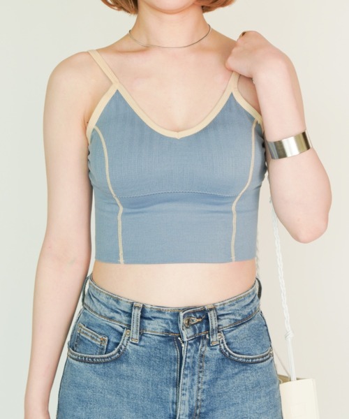 yuue' ( wear )(ユーイ)の「パイピングラインブラトップキャミソール(キャミソール・レディース・ホワイト/ブラック/ダークグリーン/ネイビー/イエロー/オレンジ/グリーン・FREE)」の5枚目の写真